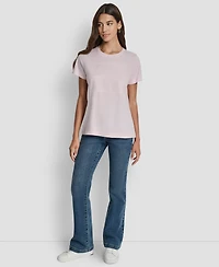 Dkny Jeans Women's Embellished Logo Detail Crewneck T-Shirt