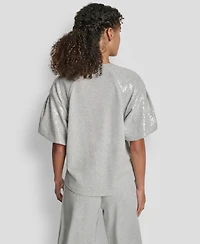Dkny Jeans Women's Sequined Crewneck Sweatshirt