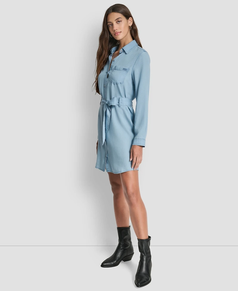 Dkny Jeans Women's Long-Sleeve Shirt Dress