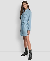 Dkny Jeans Women's Long-Sleeve Shirt Dress