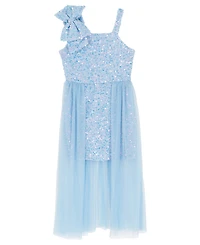 Rare Editions Girls 7-16 Fuzzy Sequin Bow Shoulder Dress