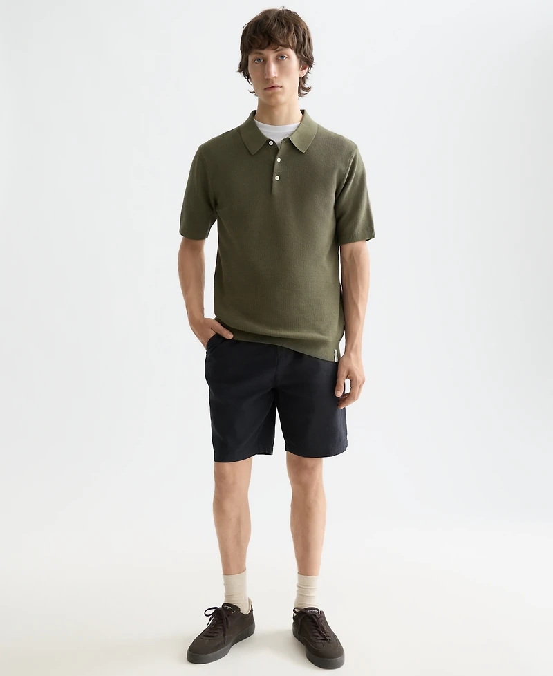 Scotch & Soda Men's Structured Knitted Short-Sleeve Polo Shirt