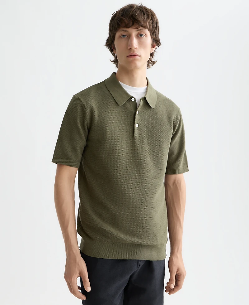 Scotch & Soda Men's Structured Knitted Short-Sleeve Polo Shirt