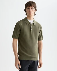 Scotch & Soda Men's Structured Knitted Short-Sleeve Polo Shirt
