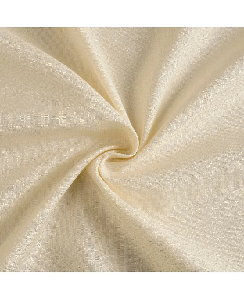 Rustic Weave Linen Curtains (2 Panels) Sheer Window Panel Set, Rod Pocket Curtains