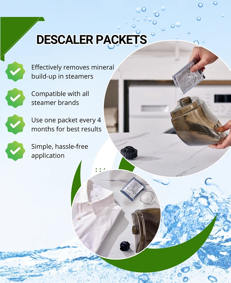 Salav Upright Garment Steamer Descaling Packets, Pack of 10