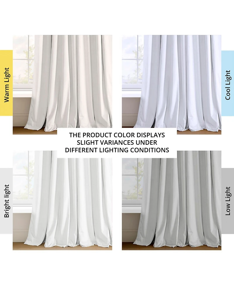 Half Price Drapes Primary White Signature Extra Wide Velvet Blackout Curtain