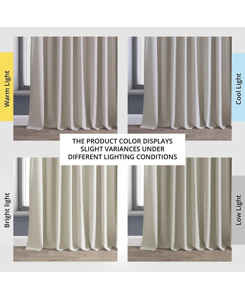 Half Price Drapes Light Beige Extra Wide Performance Linen Hotel Blackout Curtain
