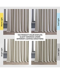 Half Price Drapes Light Beige Extra Wide Performance Linen Hotel Blackout Curtain