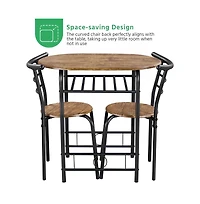 Yaheetech, 3-Piece Set, Metal Frame, Compact Dining Table with 2 Chairs