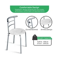 Yaheetech, 3-Piece Set, Metal Frame, Compact Dining Table with 2 Chairs