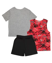 Miles Morales Little Boys 3-Piece Short Sleeve T-Shirt, Shorts and Jogger Pants Set