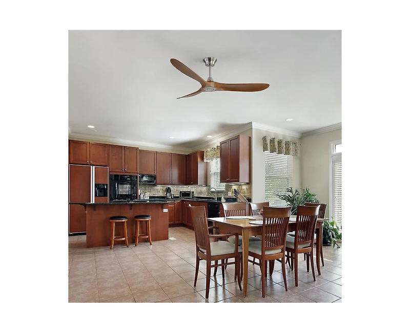 60-inch Modern Luxury Sand Nickel 3-Blade Ceiling Fans with Remote Control and Timer Function