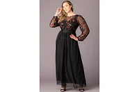 Kiyonna Plus Eternal Embroidered Bodice Evening Gown