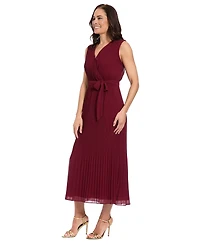 London Times Women's Pleated Midi Dress