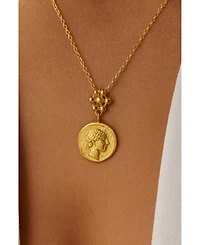 Ottoman Hands Goddess Demeter Coin Pendant Necklace
