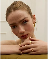 Ottoman Hands Outline Heart Stacking Ring