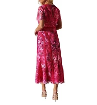 Coast Women's Printed Lace Midi Pencil Dress