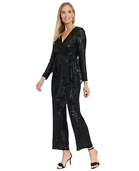 Muse Women's Long Sleeve Faux Twist Wrap Top