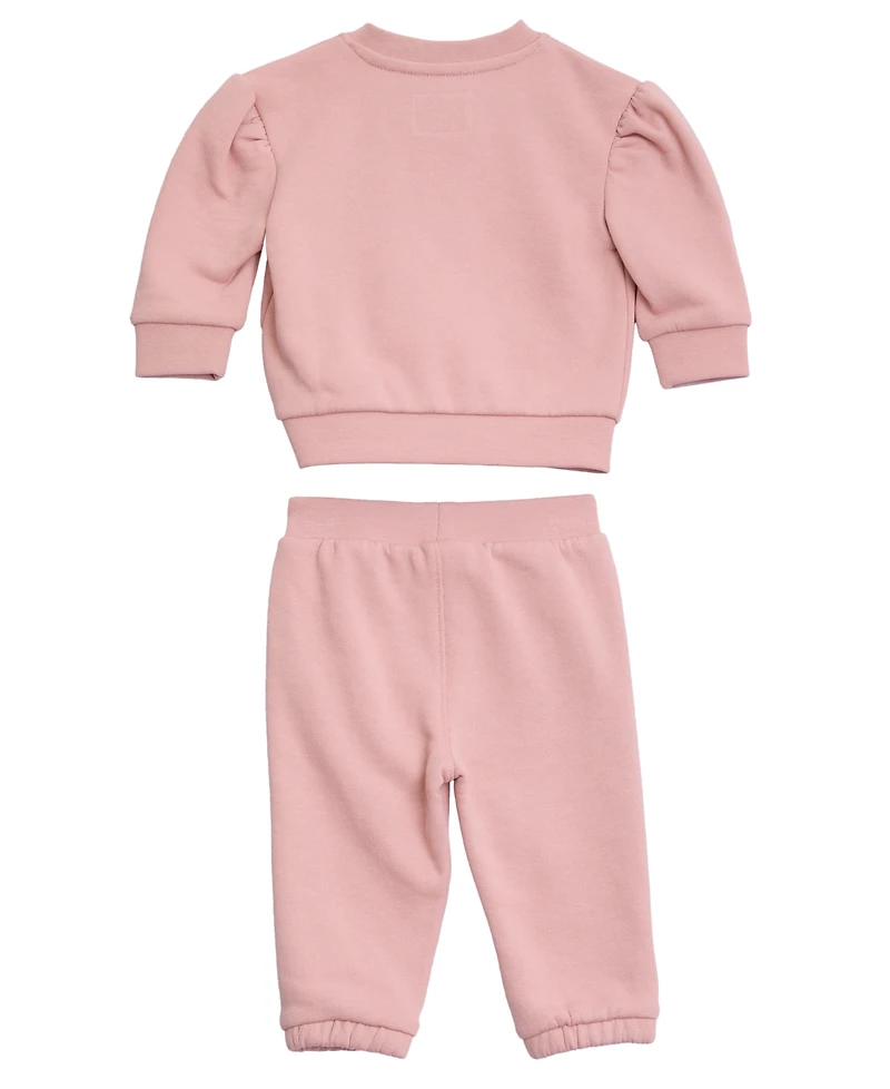 Guess Baby Girls 2-Piece Long-Sleeve Zip-Up Sweatshirt and Sweatpants Set