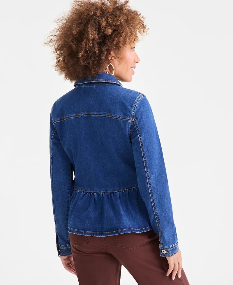 Style & Co Women's Peplum Denim Jacket, Macy's Exclusive