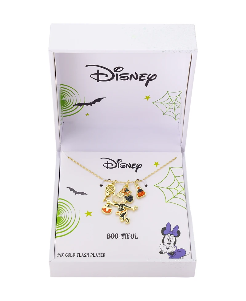 Disney Minnie Mouse Crystal and Mother of Pearl Trick or Treat Pendant Necklace