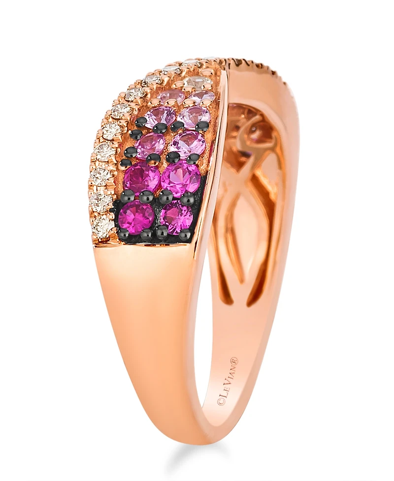 Le Vian White Sapphires (0.05 ct. t.w.), Pink Sapphire (0.66 ct. t.w.), and Nude Diamond (0.19 ct. t.w.) Ring in 14K Strawberry Gold