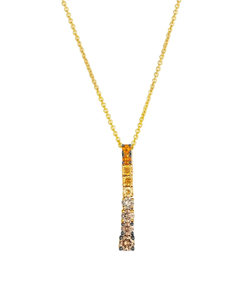 Le Vian Citrine Ombre (0.13 ct. t.w.) and Chocolate Ombre Diamonds (0.27 ct. t.w.) Necklace in 14K Honey Gold