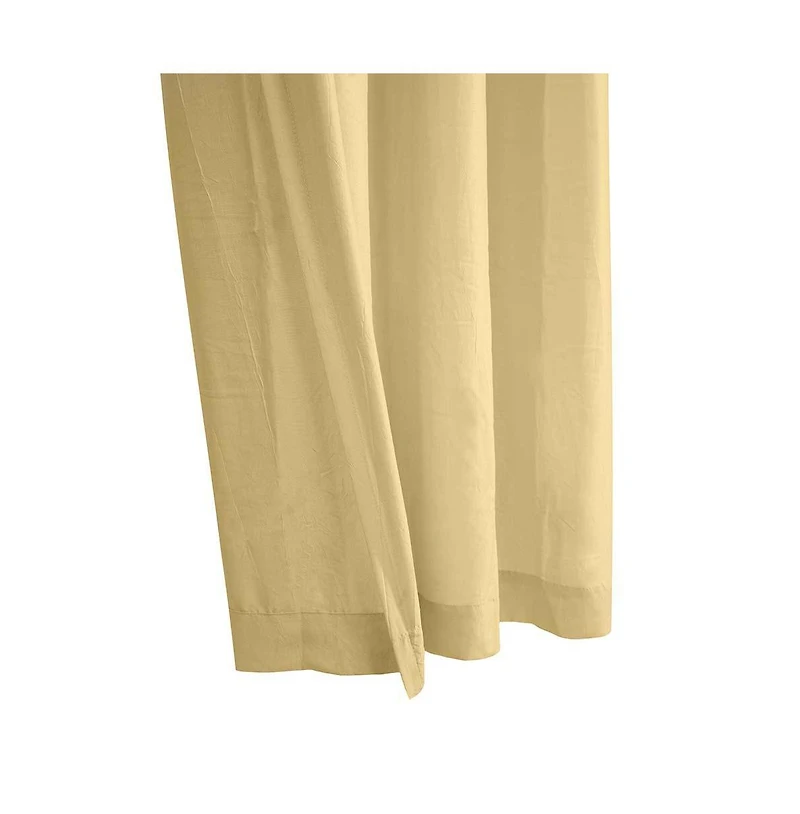 Habitat Harmony Light Filtering Crinkled Texture on Supple Drapeable Flowing Fabric Grommet Curtain Panel 52" x 84" Yellow