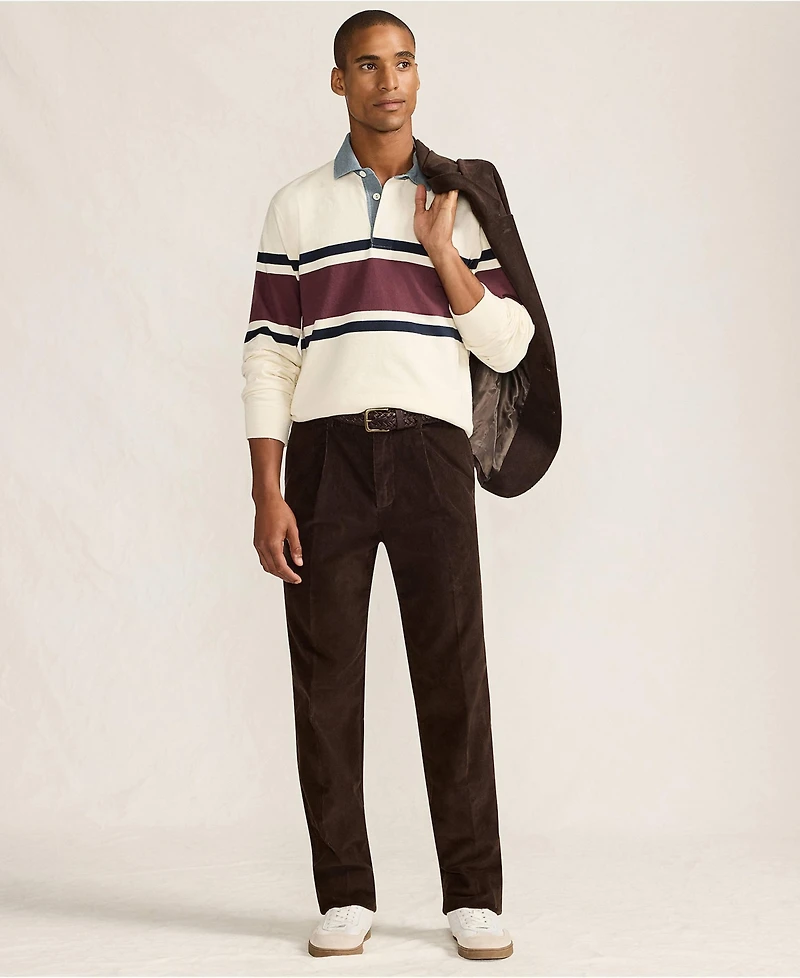 Lands' End Men's Corduroy Comfort Waist Classic Fit Pleated Front Pant