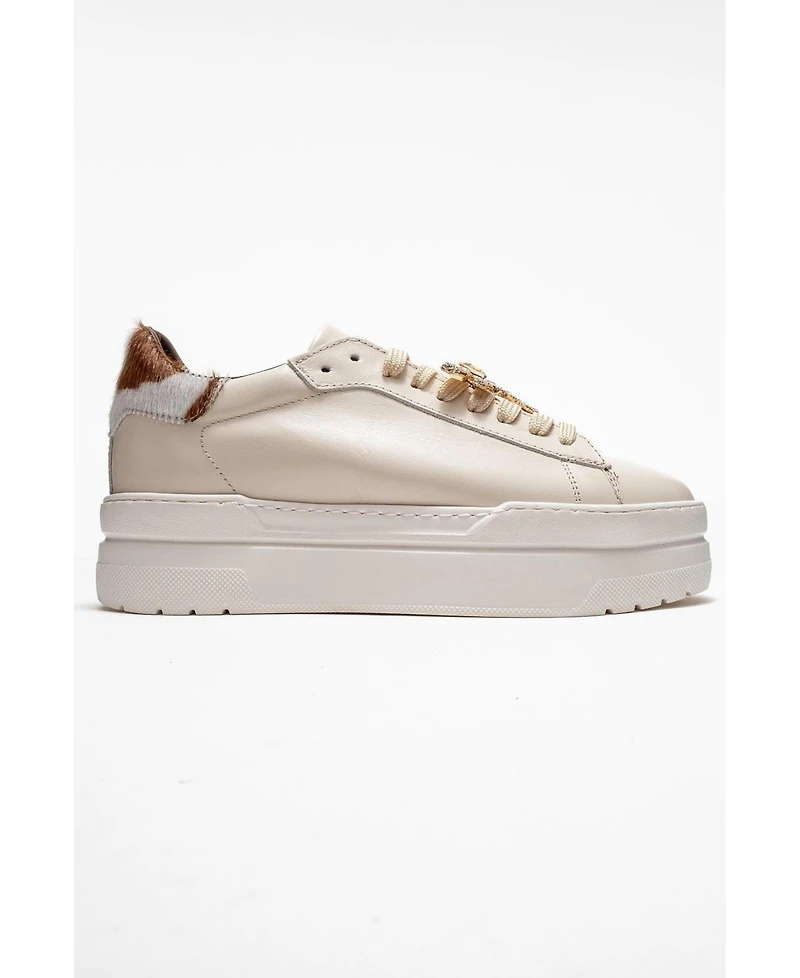 Forever & Always Shoes Laren Leather Buckle Sneakers (Women)