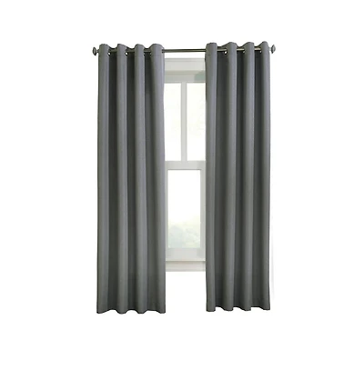 Habitat Margaret Light Filtering Window Treatment Grommet Curtain Panel for Bedroom 52" x 95" Charcoal