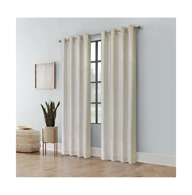 Habitat Ashcroft Light Filtering Exclusive Weave Grommet Curtain Panel 52" x 84" Linen
