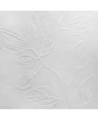 Habitat 100% Polyester Selina Sheer Grommet Leaf Embroidered Curtain Panel 52" x 95" White