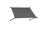 Aecojoy Retractable Awning, 65"x80" Manual Outdoor Awnings for Door Entrance, Sun Shade Canopy