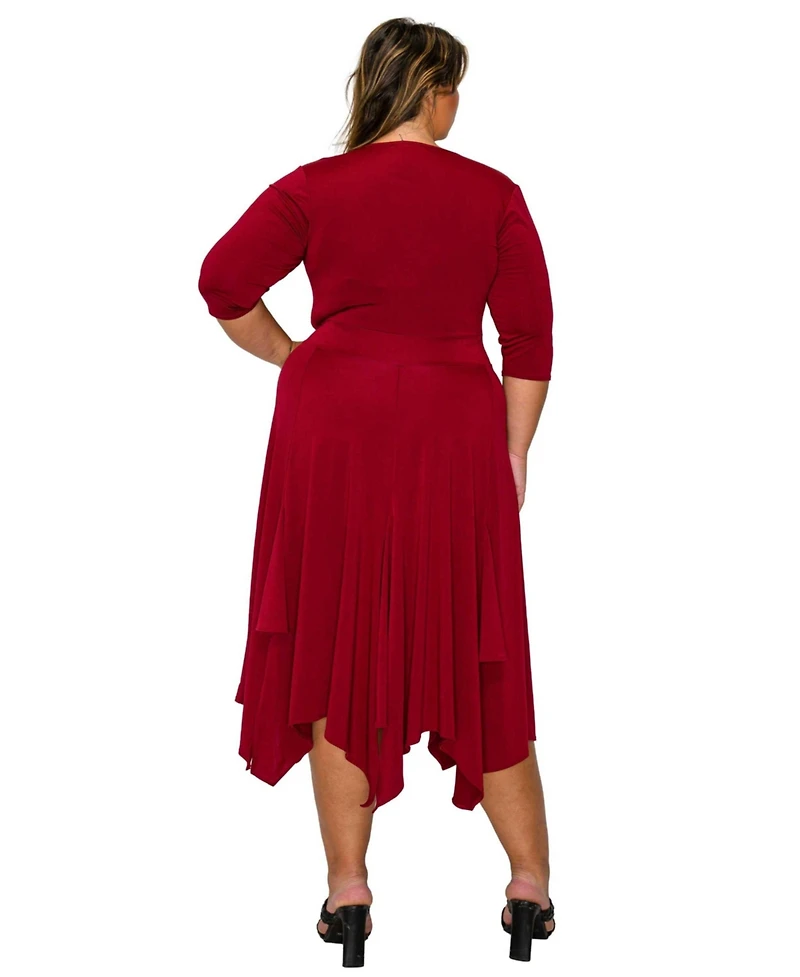 L I V D Plus Shay Handkerchief Hem Dress