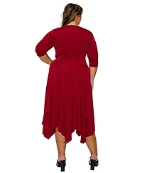 L I V D Plus Shay Handkerchief Hem Dress