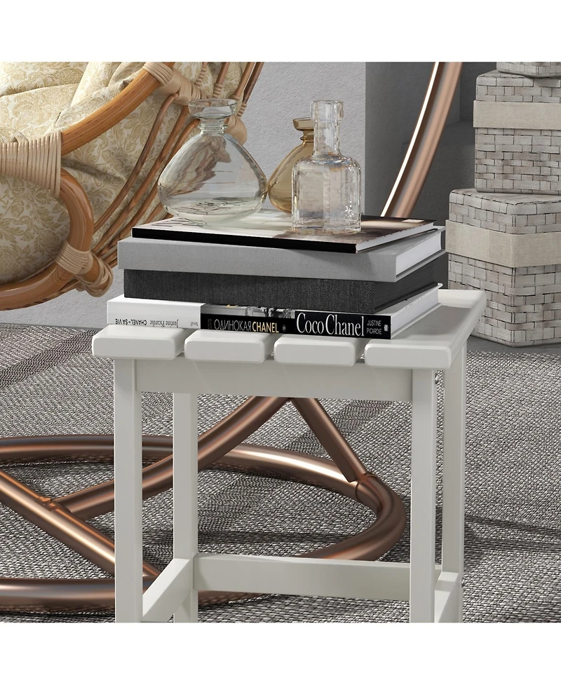 Outsunny 15" Adirondack Patio Side Table, Hdpe,