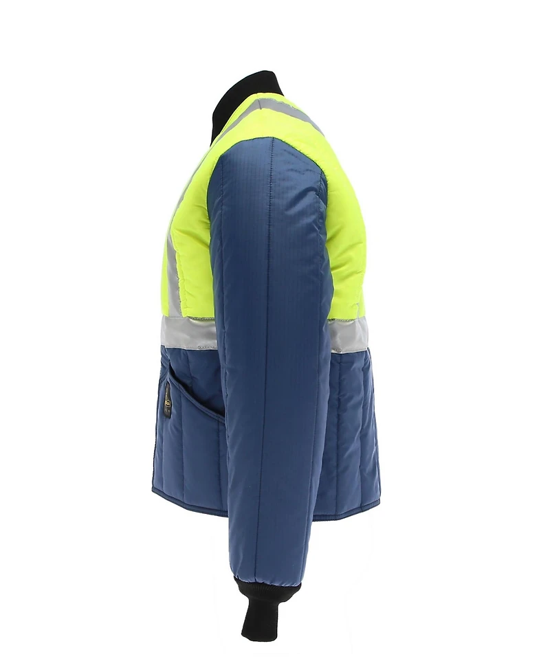 RefrigiWear Men's HiVis Cooler Wear Jacket- High-Visibility, Insulated, Work Coat for Cold Storage