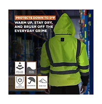 RefrigiWear Men's HiVis Waterproof Bomber Jacket - Extreme Cold Protection, High-Visibility, Fleece-Lined, Rollout Hood