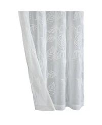 Habitat 100% Polyester Lausanne Sheer Chenille Leaf Delightful Texture Grommet Curtain Panel 52" x 84" Off White