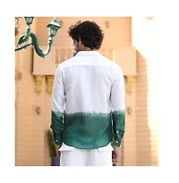 Campus Sutra Men's Emerald Green Ombre-Plunge Regular Shirt