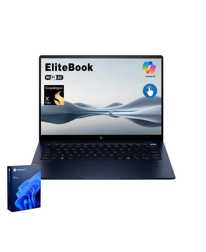 Hp EliteBook Ultra 14" 2.2K Business Laptop, Snapdragon X Elite X1E-78-100, Adreno X1-85, 16GB Ram, 512GB Ssd, Win 11 Pro, Blue