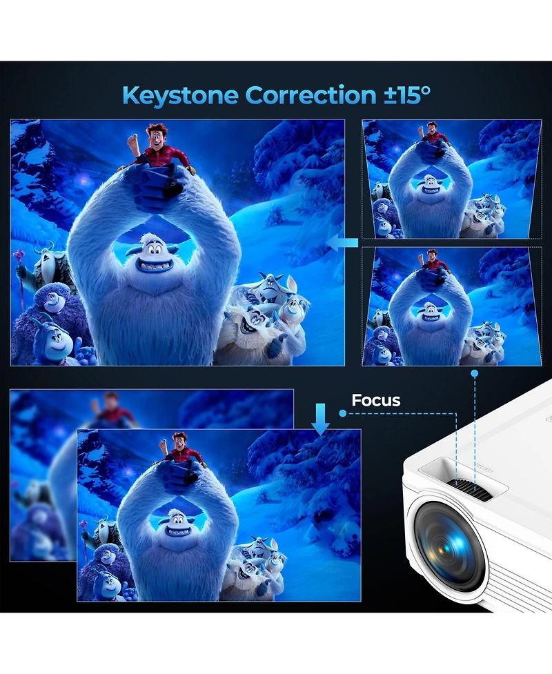 Mini Projector, Full Hd 1080P Support Video Projector, Portable Small Movie Projector