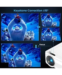 Mini Projector, Full Hd 1080P Support Video Projector, Portable Small Movie Projector