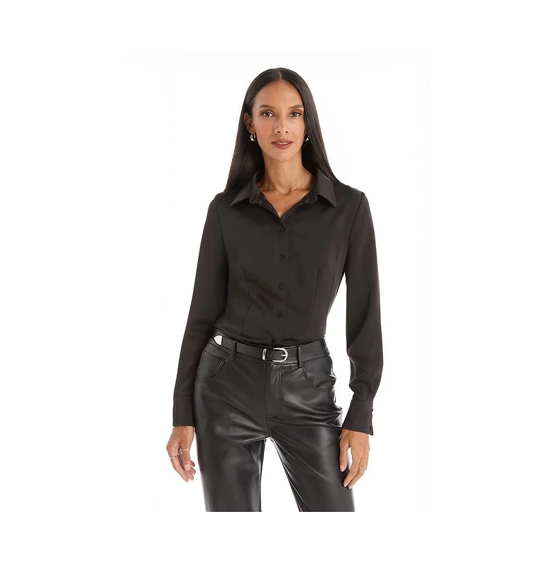 The Noli Shop Women's Paulina Silk Blouse - Gold