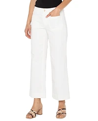 Liverpool Los Angeles Women's Mid-Rise Crop Wide-Leg Corduroy Pants