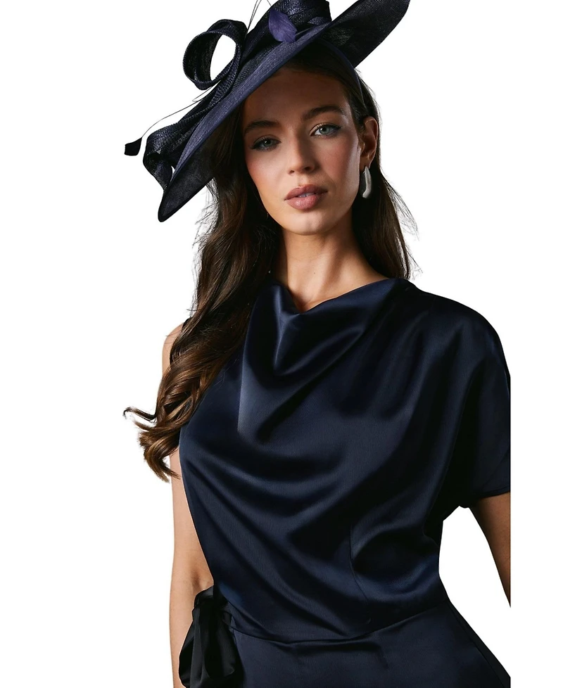 Coast Women's Tie Side Satin Drape Wide Leg Jumpsuit