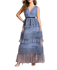 Coast Women's Sleeveless Mesh Wrap Top Maxi Dress