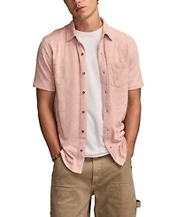 Lucky Brand Men's Linen Short Sleeve Button Down Shirt